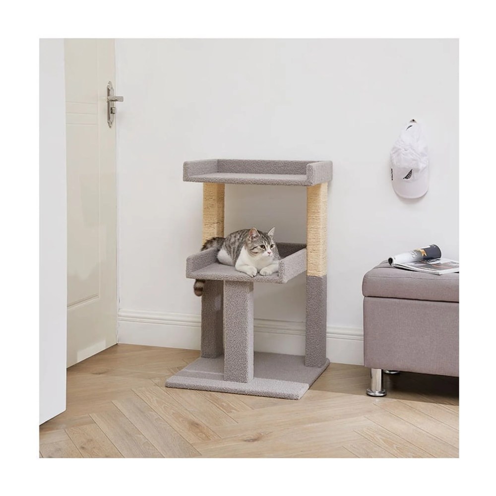 Lulu 2-Tier Cat Tree Tower for Indoor Cats-Large Cat Tower & Cat Condo for Large Cats Cat Tree House:Gray - Image 17