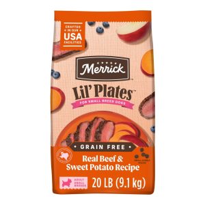 Merrick Lil' Plates Premium Grain Free Dry Dog Food For Small Dogs, Real Beef And Sweet Potato Kibble, 20.0 lb. Bag