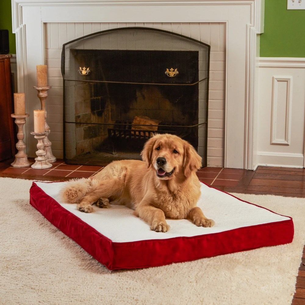 Happy Hounds Oscar Sherpa Orthopedic Dog Bed, Crimson, Large (48 x 36 in.) - Image 3