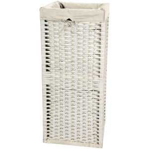 Oriental Furniture 28" Tall Natural Fiber Laundry Hamper, White