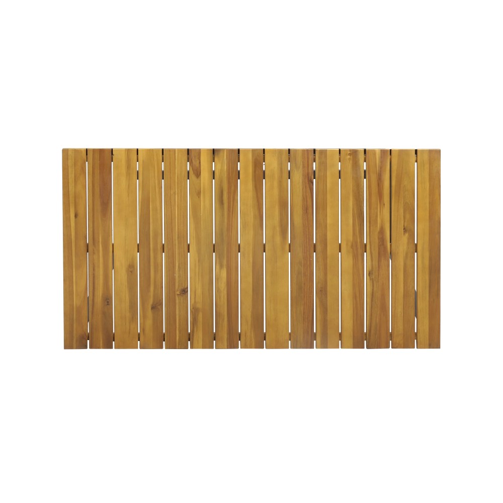 Noble House Elkhart Outdoor Modern Acacia Wood Bar Table Teak and Black - Image 9