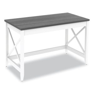 Workspace by Alera Farmhouse Writing Desk,47.24 x 23.62 x 29.53,Gray