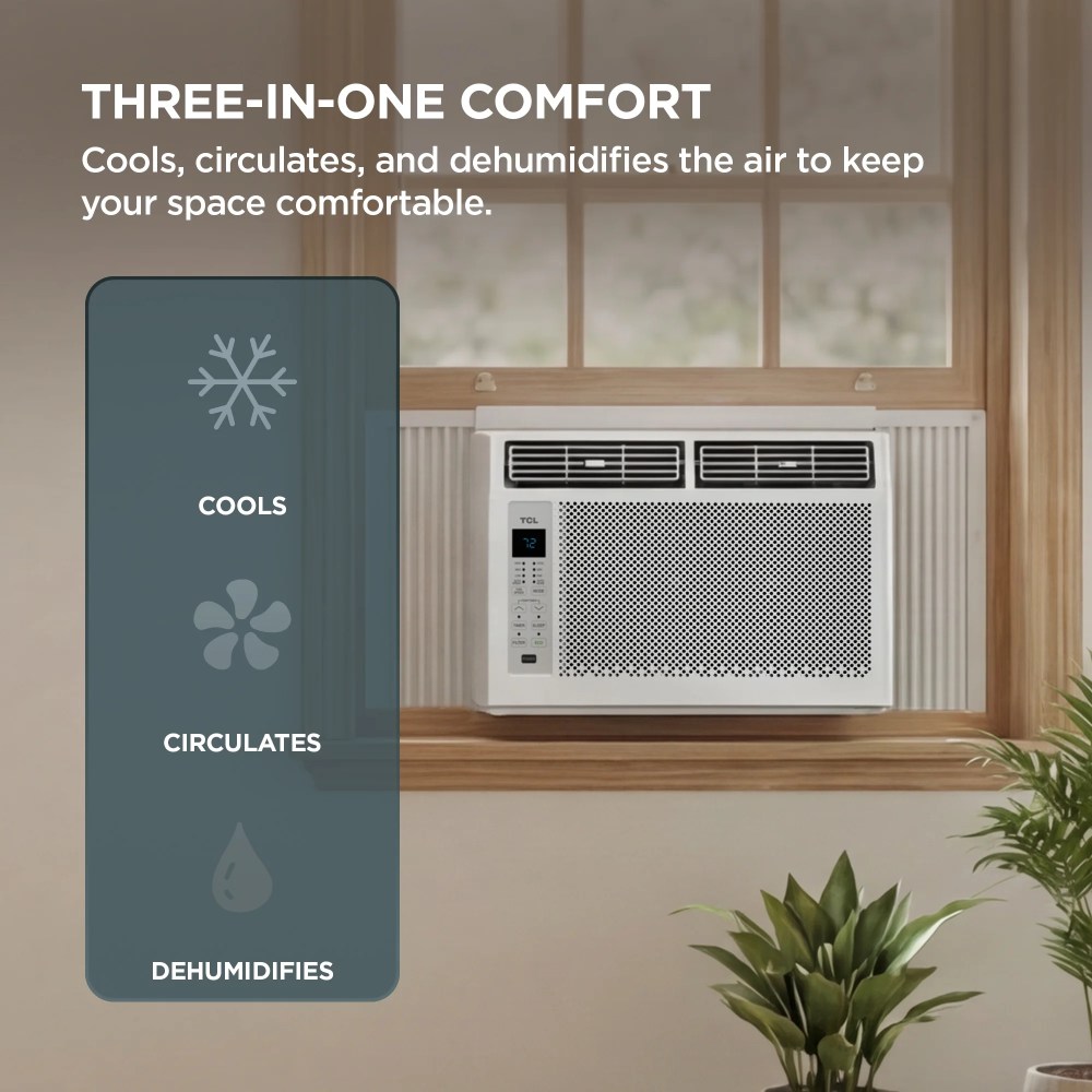 TCL 6, 000 BTU Window Air Conditioner (White) - 250 Sq ft, LED Display, Included Remote - W6W32 - Image 3