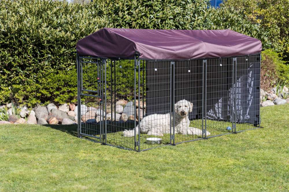 TRIXIE Deluxe Weatherproof Dog Kennel Sunshade, Fits 8x4x4.5-FT Kennel, Burgundy, ( Side Panel Not Included ) - Image 5