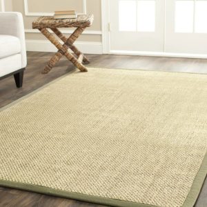 SAFAVIEH Natural Fiber Juniper Solid Area Rug, Natural/Green, 6" x 9"