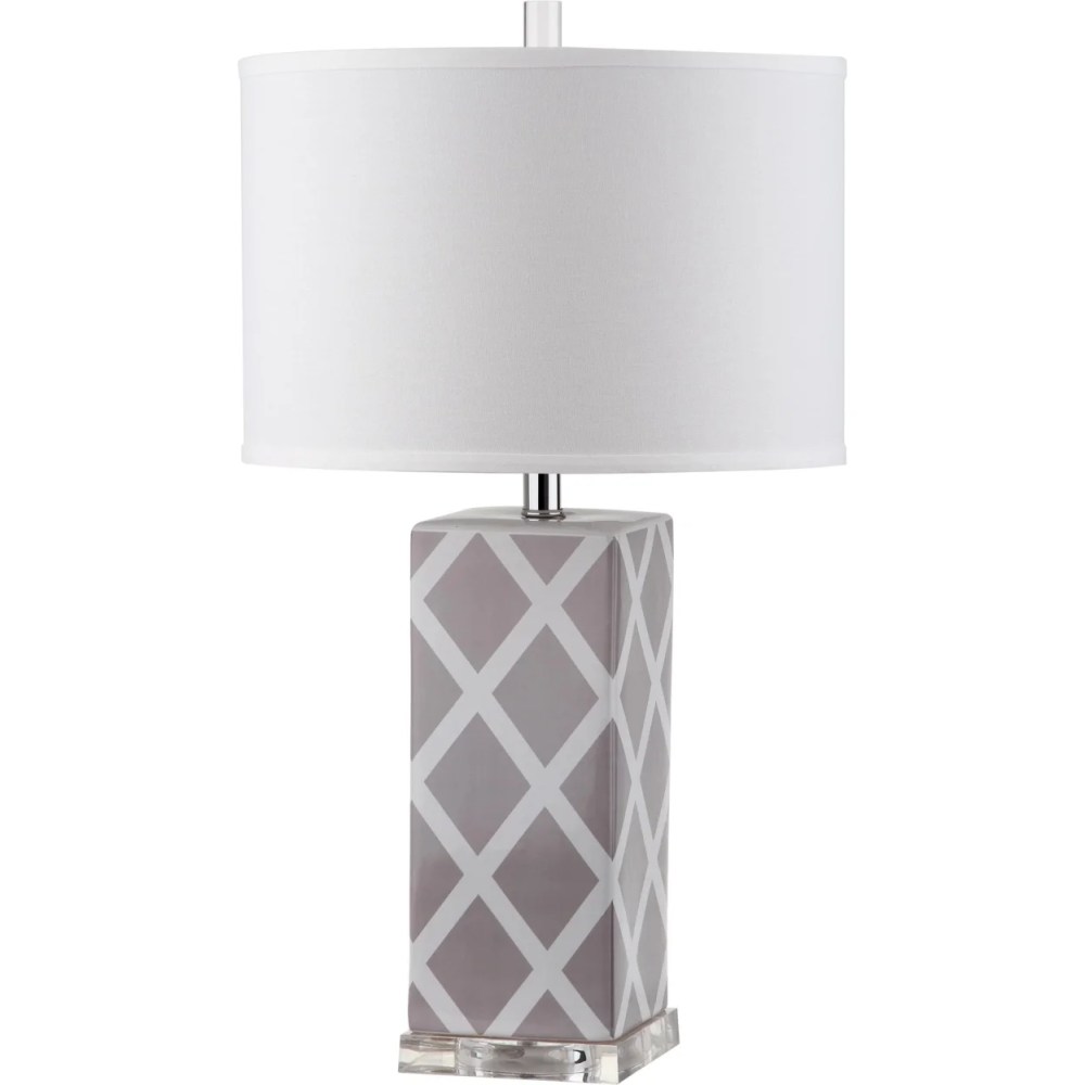 SAFAVIEH Garden Lattice 27 in. H Geometric Table Lamp, Grey, Set of 2 - Image 5