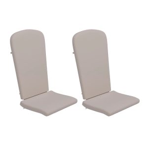Flash Furniture Charlestown Set of 2 All Weather Indoor/Outdoor High Back Adirondack Chair Cushions,  Patio Furniture Replacement Cushions - Cream