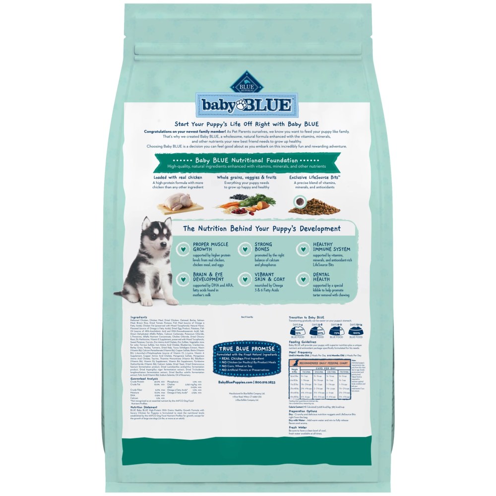 Blue Buffalo Baby BLUE Healthy Growth Puppy Dry Food, High-Protein Chicken, 20-lb Bag - Image 6