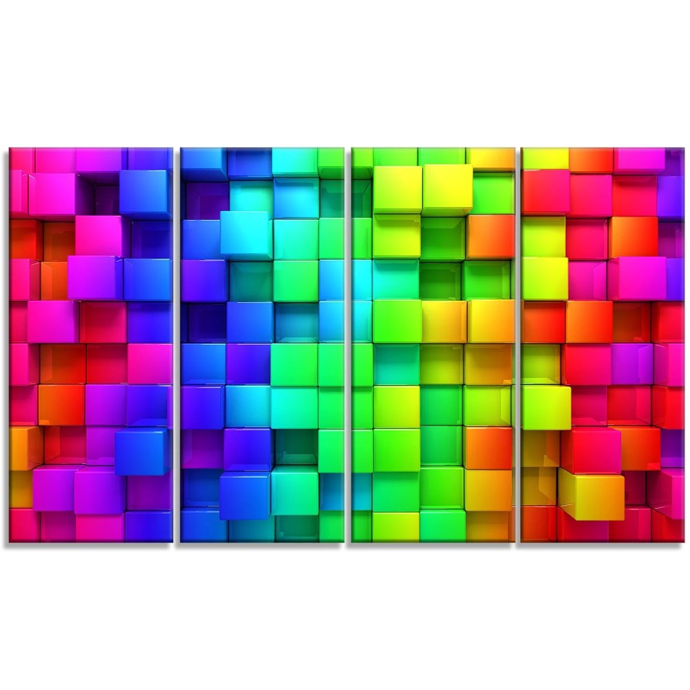 Rainbow of Colorful Boxes 40.00" x 30.00" Painting Art Prints, by Designart - Image 3