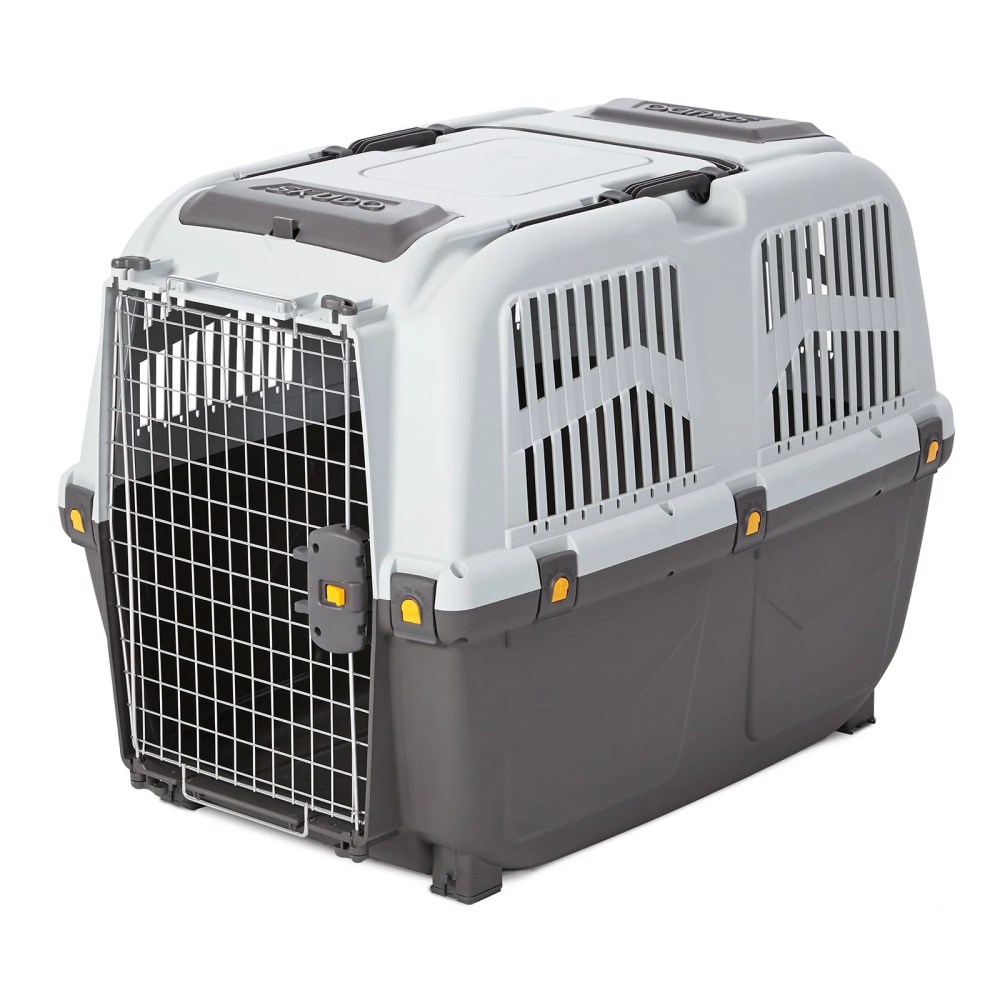 MidWest Homes for Pets Large Skudo Plastic Pet Carrier with Metal Grid Door, Gray, 25 lb Limit - Image 6
