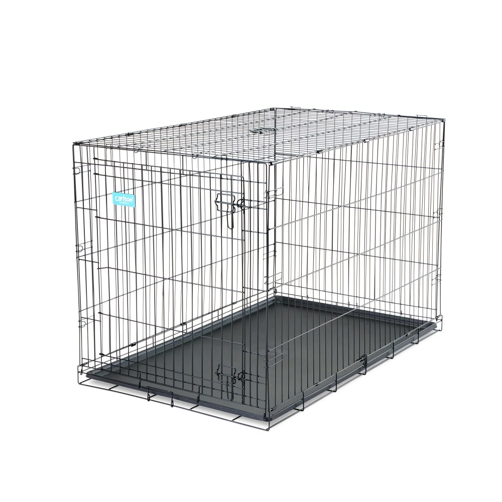 Carlson Pet Products Extra Large Secure Foldable Single Door Metal Dog Crate, Black - Image 6