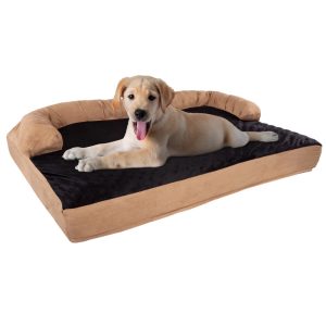PETMAKER 3-Layer Sofa Dog Bed - Orthopedic Dog Furniture,  Tan/Black