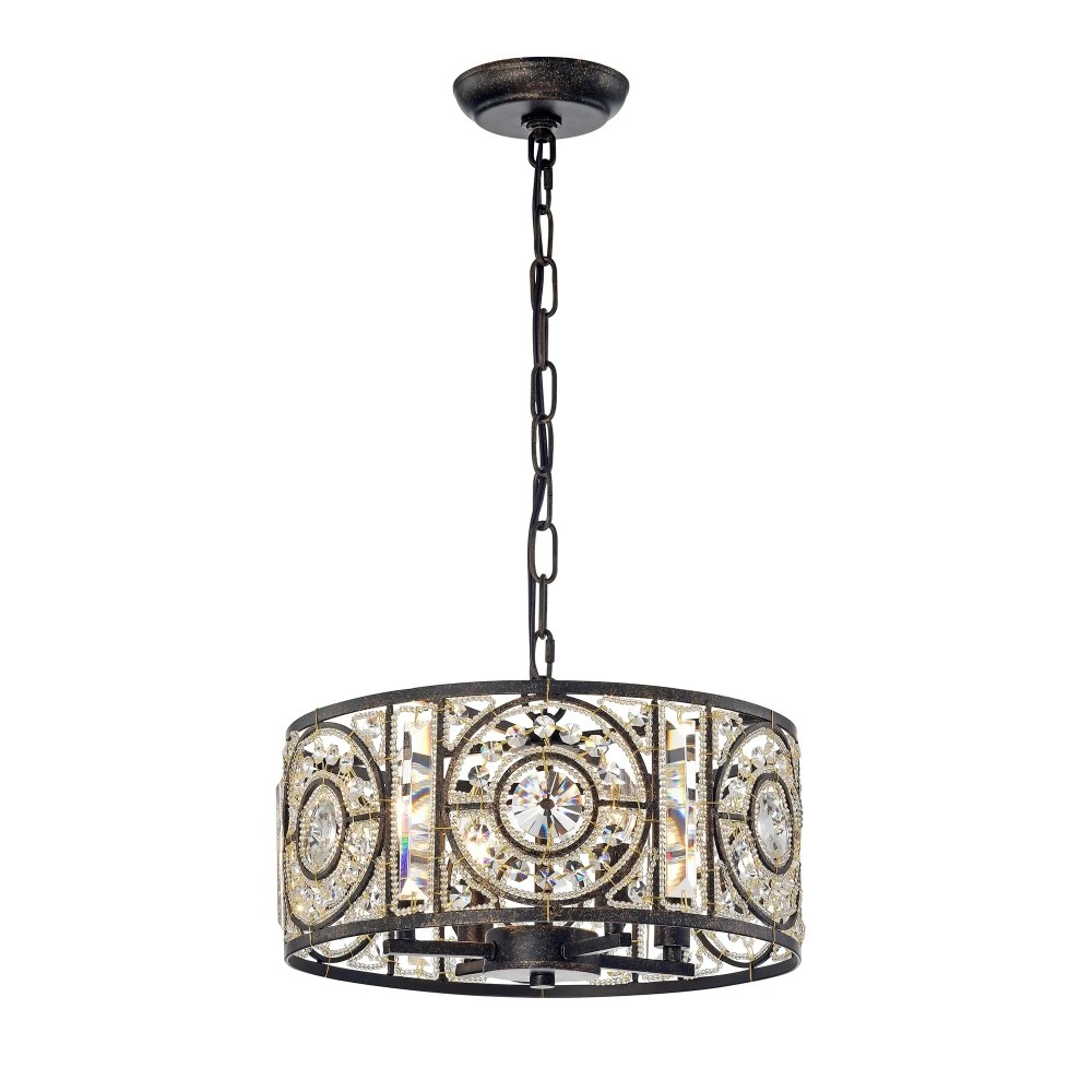 Rowsen 4-Light Antique Bronze Metal Chandelier - Image 2