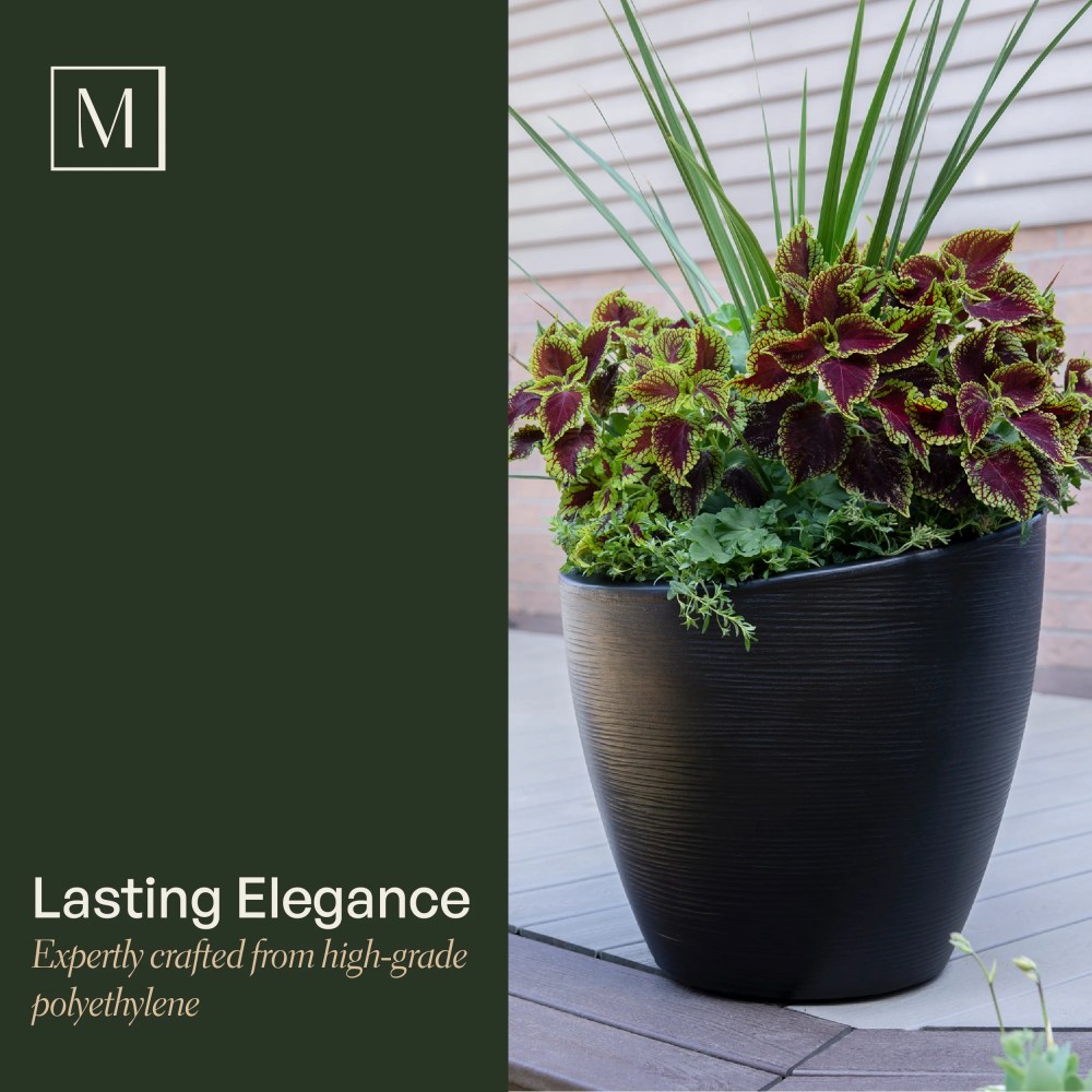 Mayne Modesto 20" x 20" x 20" Round Espresso Plastic Planter - Image 6