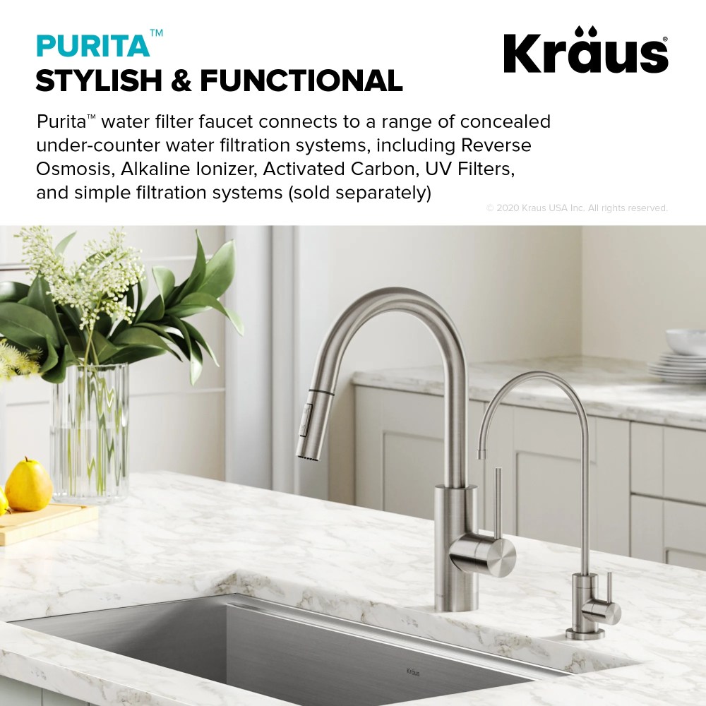 Purita 100 Lead-Free Kitchen Water Filter Faucet in Spot Free Stainless Steel - Image 6