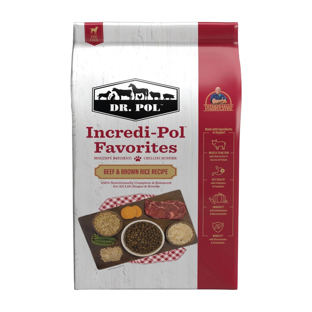 (3 pack) Dr. Pol Incredi-Pol Favorites Beef and Brown Rice Recipe Dog Food - 6lb - Image 2