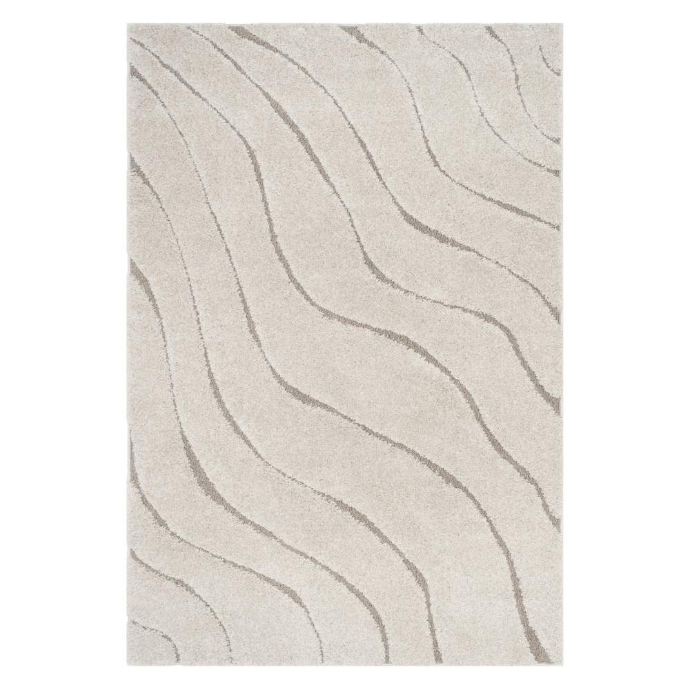 SAFAVIEH Florida Tabitha Geometric Waves Shag Area Rug, Cream/Beige, 3'3" x 5'3" - Image 5
