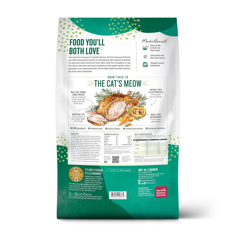 The Honest Kitchen Human Grade Dry Dog Food Whole Food Clusters Grain Free Chicken Dry Cat Food, 10 lb Bag - Image 3