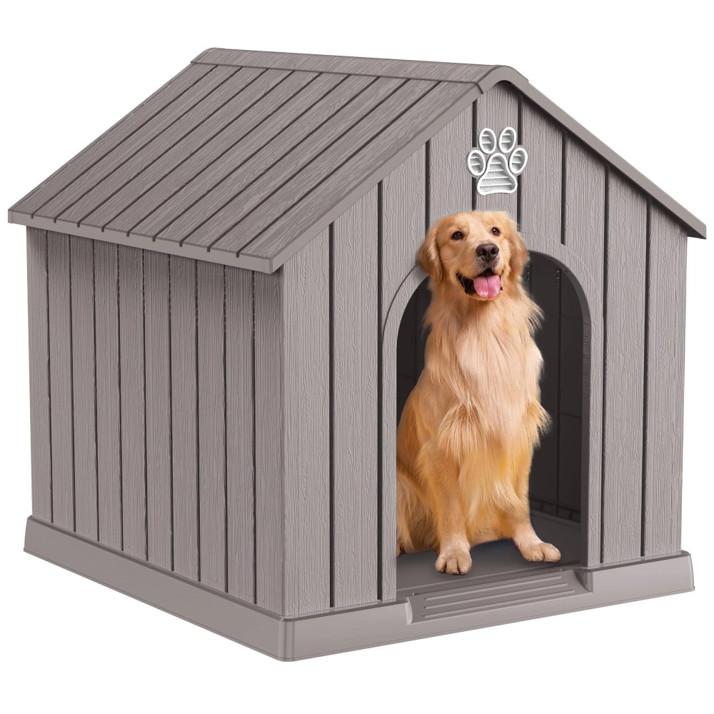 Indoor Outdoor Waterproof Dog House, PP Material, Puppy Shelter with Air Vents and Elevated Floor, Sturdy Dog Kennel for Small to Large Sized Dogs, Easy to Assemble (Blue, 38.6236.2638.07 Inches) - Image 7