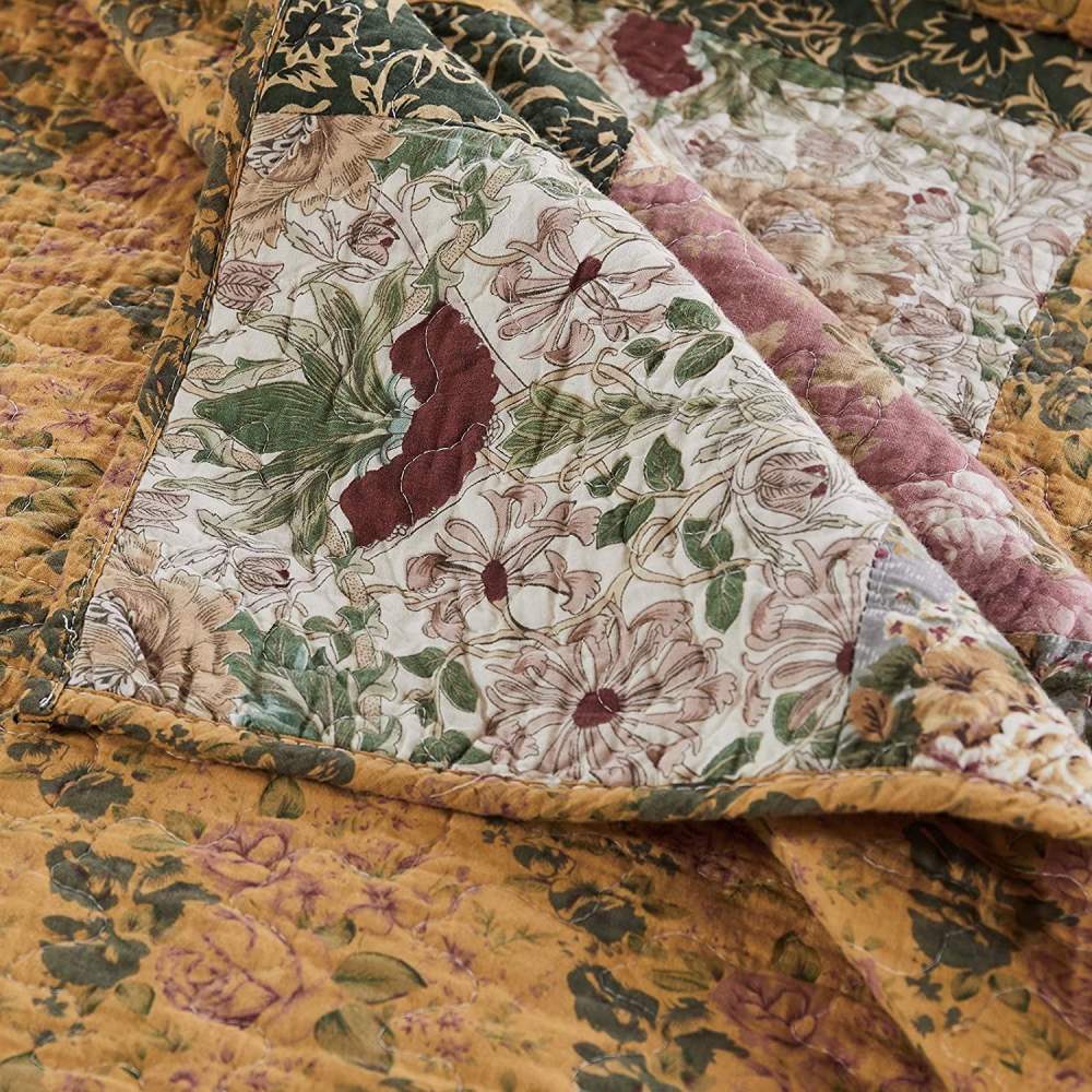 Greenland Home Fashions Antique Chic 100 Cotton Authentic Patchwork Bedspread Set, 3-Piece King/Cal King - Image 3