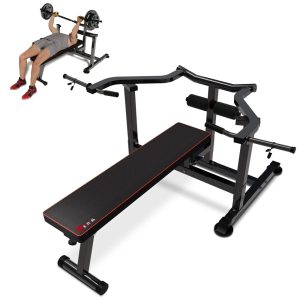 Wesfital Chest Press Machine Bench Press Set Arm and AB Workouts Dumbbell Rack Gym Bar Steel 660lbs