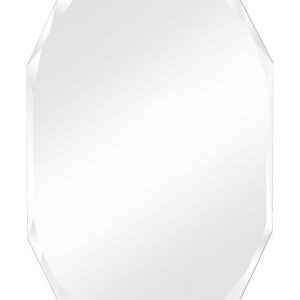 Decor Wonderland 23.6" x 31.5" Diamond Double Bevel Frameless Bathroom Vanity Mirror - Hangs Horizontally or Vertically