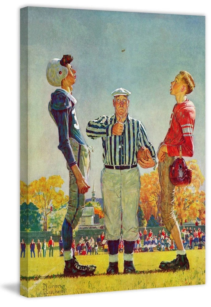 Marmont Hill "Coin Toss" by Norman Rockwell Painting Print on Canvas - Image 7