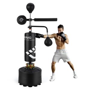 Yiwa Adults Teens Freestanding Punching Bag Set with Stand, 2 Speed Bag, 360'Relax Bar, Hitting Target