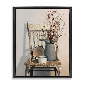 Stupell Industries Vintage Rustic Things Neutral Painting Jet Black Framed Floating Canvas Wall Art, 1620, by Cecile Baird