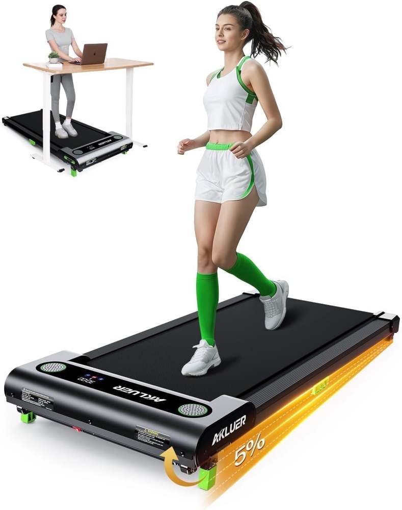 AKLUER Incline Treadmills for Home, 2.5 HP Walking Pad Under Desk Treadmill with Remote Control
