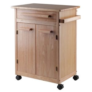 Winsome Wood Hackett Kitchen Utility Cart, Natural Finish