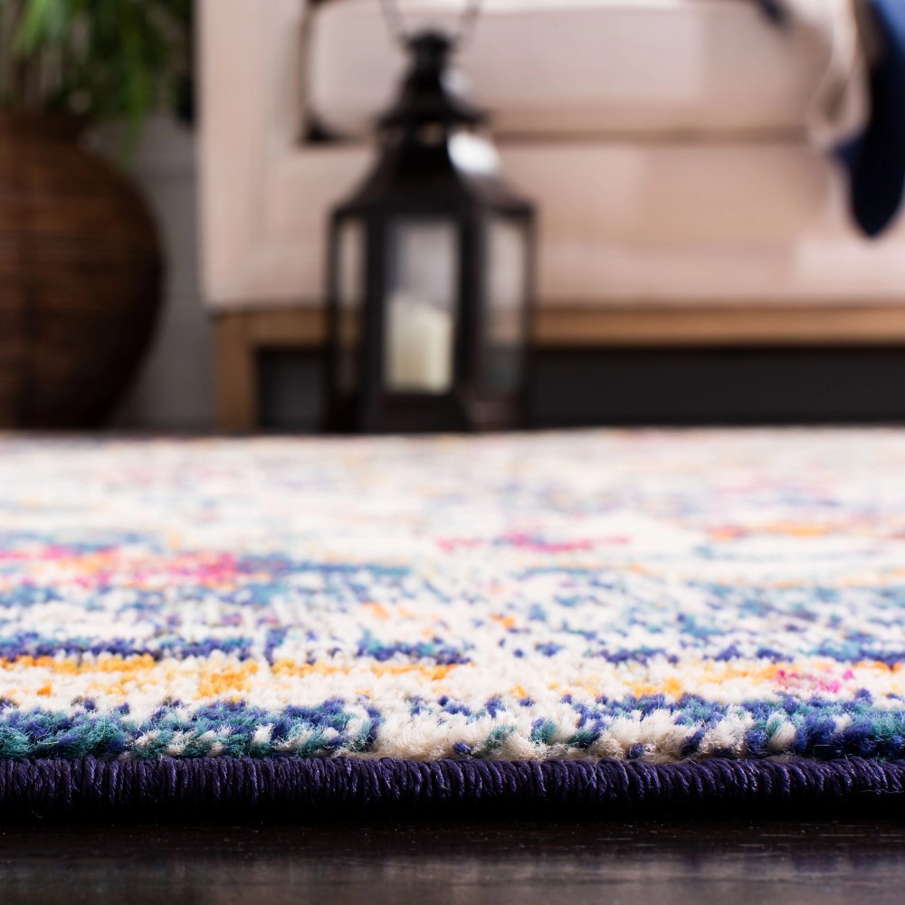 SAFAVIEH Madison Joandra Vintage Floral Area Rug, Ivory/Orange, 5'3" x 7'6" - Image 10