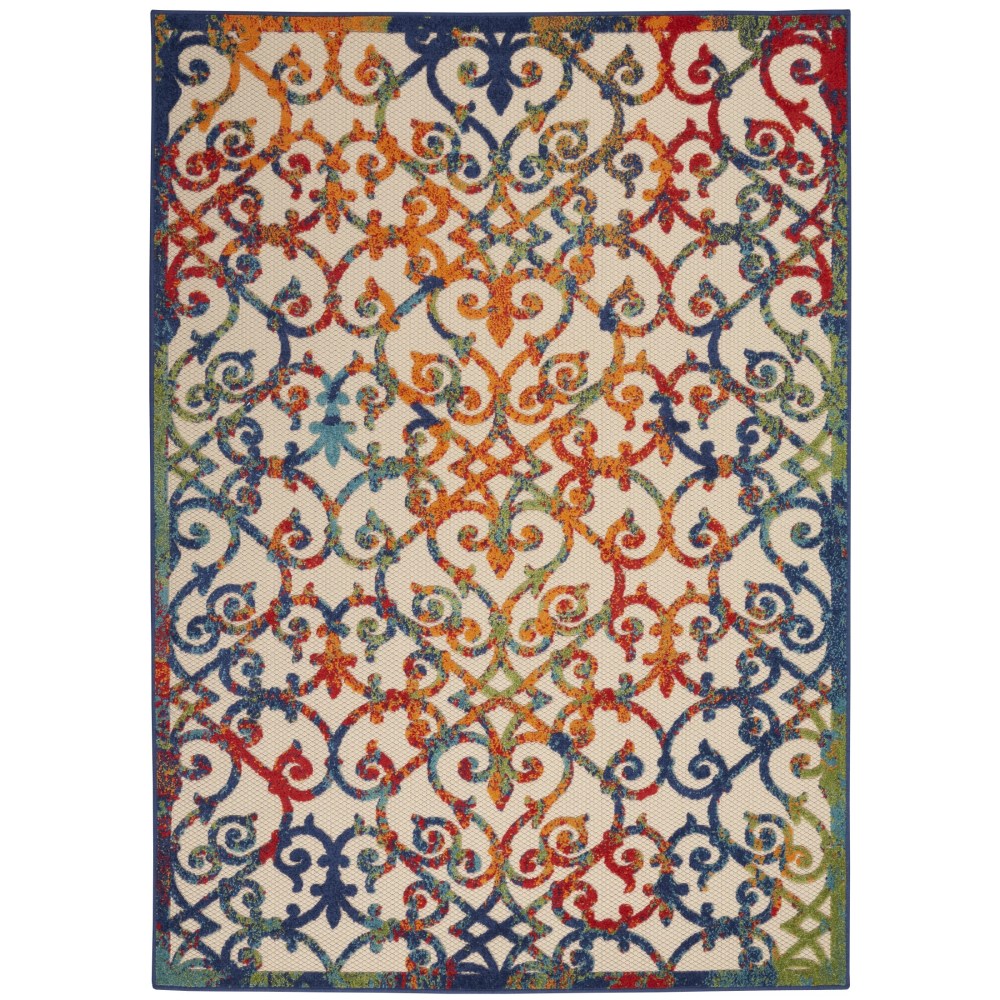 Nourison Aloha Indoor/Outdoor Transitional French Country Multicolor 6" x 9" Area Rug, (6" x 9") - Image 5