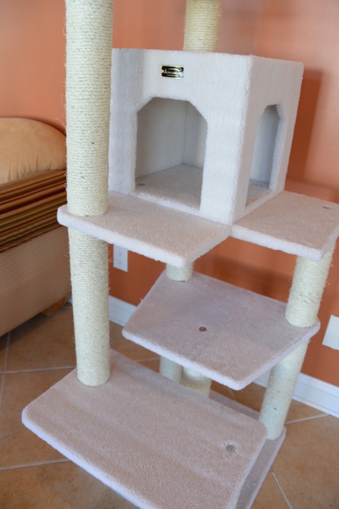 Armarkat 68-in Cat Tree & Condo Scratching Post Tower, Ivory - Image 3