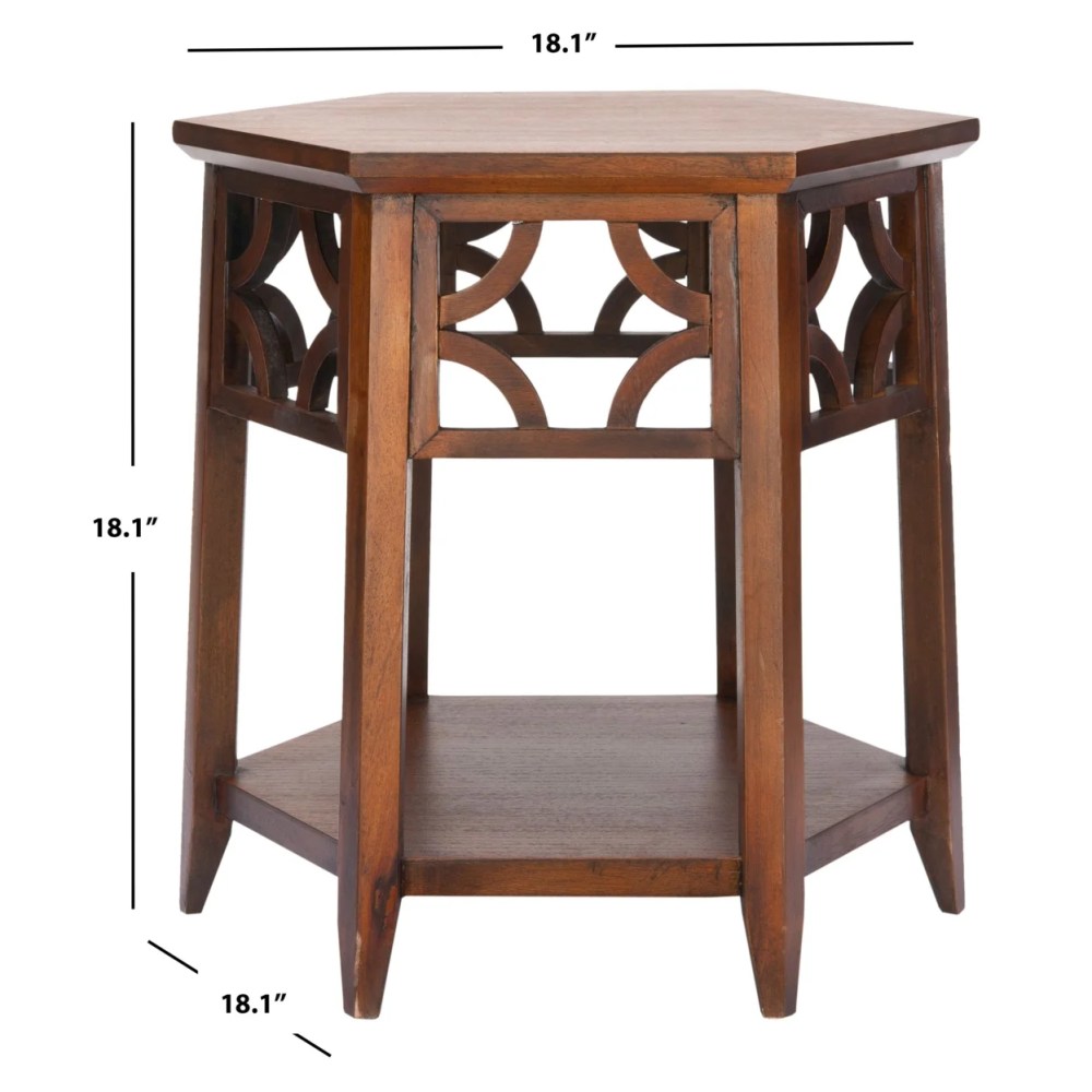 SAFAVIEH Connor Hexagon End Table Brown - Image 4