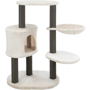 TRIXIE Moriles Plush & Sisal 3-Level 39" Cat Tree with Scratching Posts & Condo,  Lt Gray