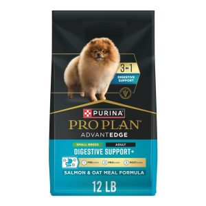 Purina Pro Plan AdvantEDGE Small Breed Digestive Support Plus Salmon and Oat Meal Formula Dry Dog Food, 12 lb Bag