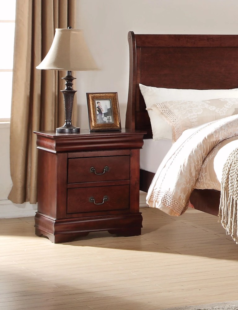 Acme Louis Philippe 2-Drawer Nightstand, Multiple Finishes Indoor Bed Room Furniture