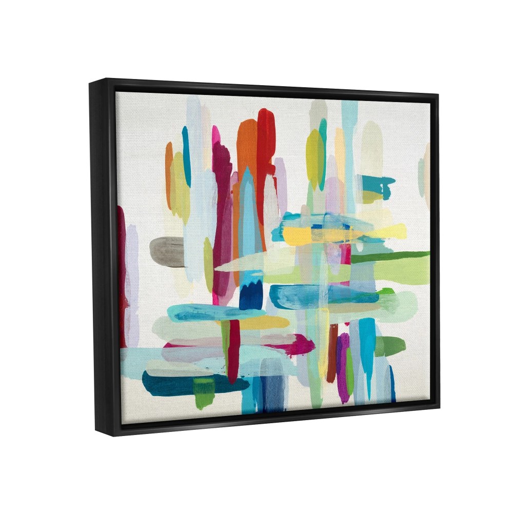 Stupell Industries Colorful Cross Hatch Abstraction Jet Black Framed Floating Canvas Wall Art, 1620, by Randy Hibberd - Image 5