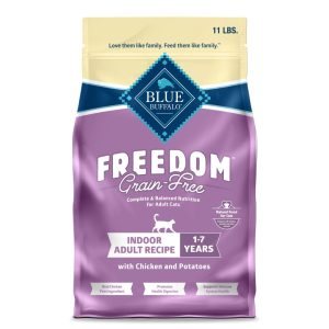 Blue Buffalo Freedom Natural Grain-Free Indoor Adult Dry Cat Food,  Chicken Recipe,  11-lb. Bag