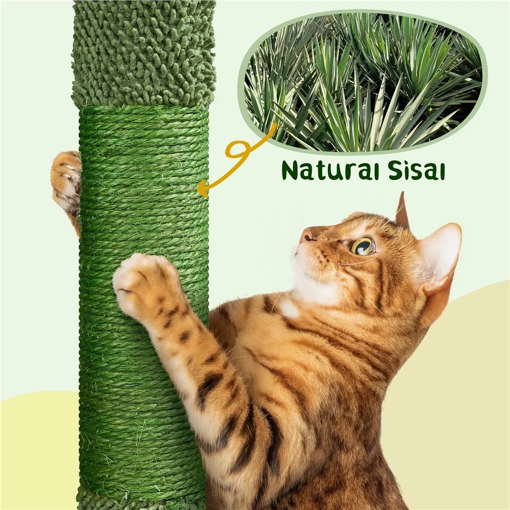 Alden Design 53"H Cat Tree Furniture Natural Sisal Cat Tower for Small- to Medium-sized Cats - Image 5