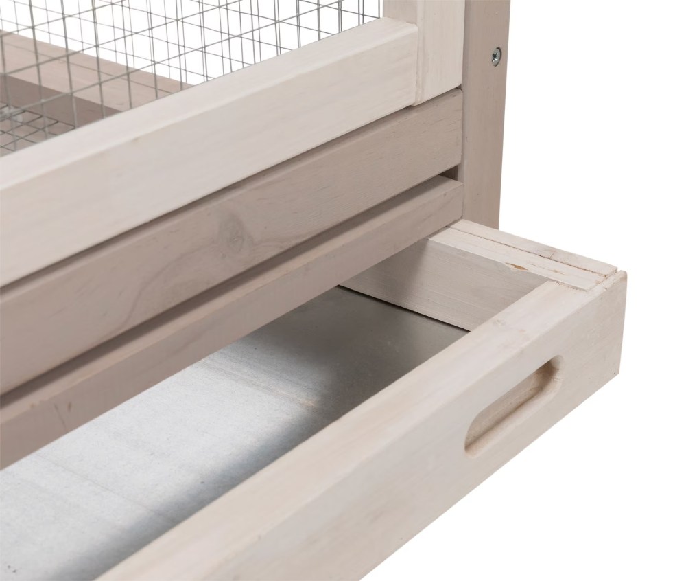 TRIXIE Large 66.5" Indoor-Outdoor Wooden Aviary with 3 Front Doors & 2 Perches, Gray - Image 2