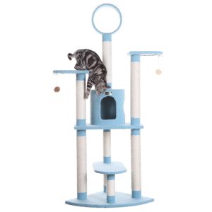 Armarkat Classic 65-Inch Real Wood Cat Tree,  Model B6605,  Sky Blue