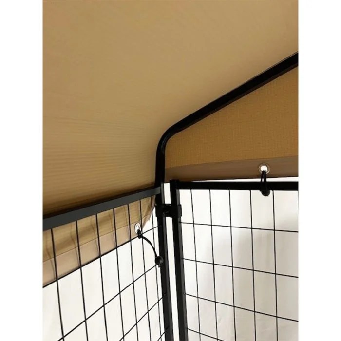 Garden Winds Custom Fit Replacement Canopy Top Cover Compatible with The PawHut USD02-0120131 8' x 4' x 6' Pet Dog Kennel Playpen - Upgraded Performance RipLock 350 Fabric - Slate Gray - Image 9