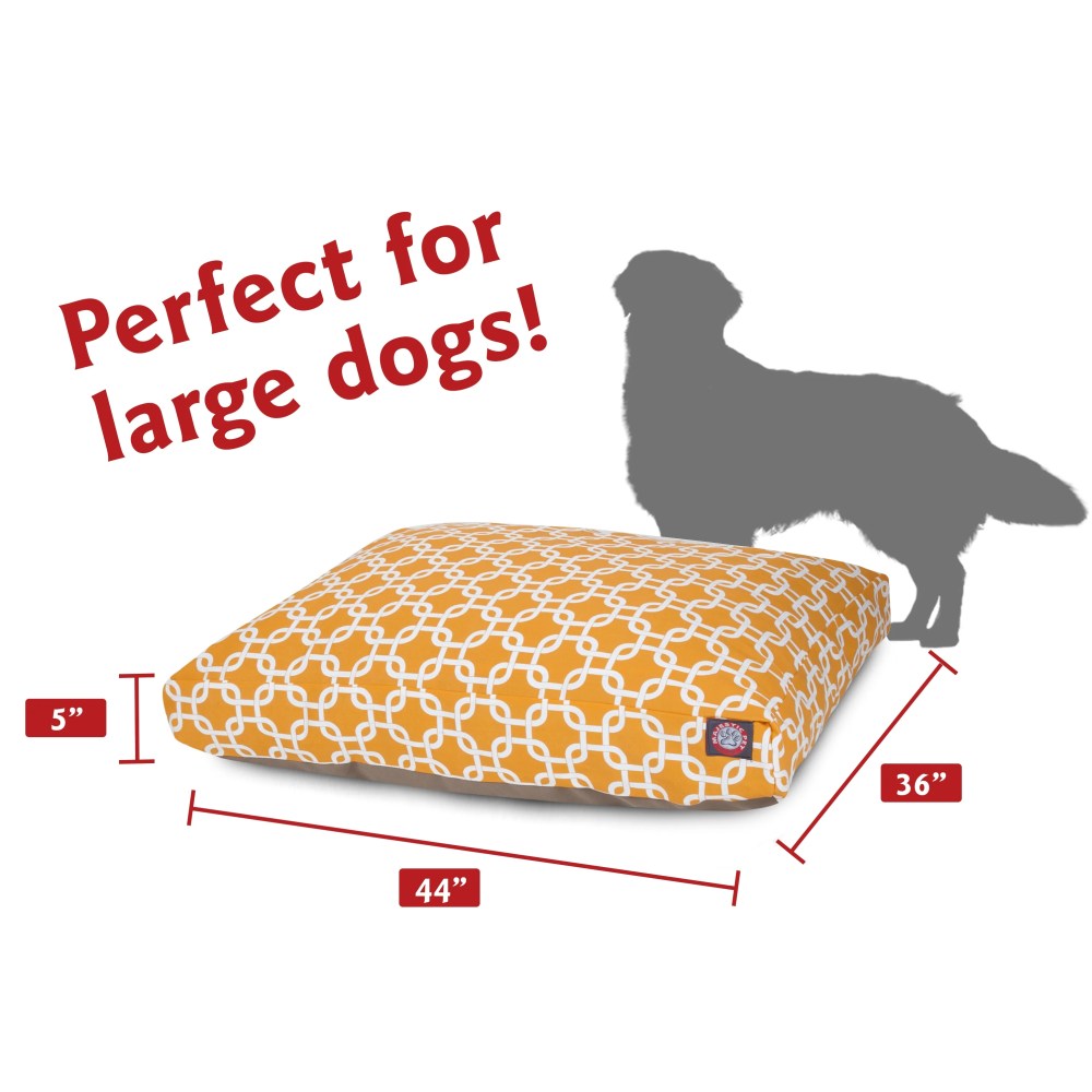 Majestic Pet Links Rectangle Pet Bed For Dogs, Removable Cover, Yellow, Large - Image 3