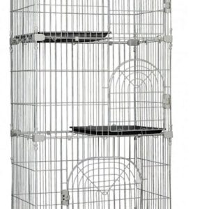 Extra Large 70" Deluxe and Durable 3-Tiers Indoor Outdoor Wire Pet Cat Kitten Kitty Cage Condo Crate Kennels Playpen Shelves Enclosure with Wheels