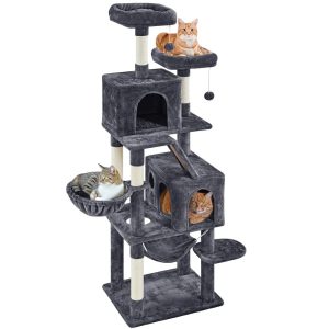 Yaheetech 71" H Multi-Level Cat Tree Tower with Condos,  Dark Gray