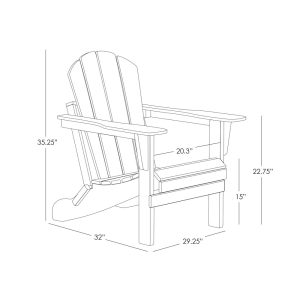 Polytrends Laguna Hdpe All Weather Outdoor Patio Foldable Adirondack Chairs Conversation Set (3-Piece Set) Black