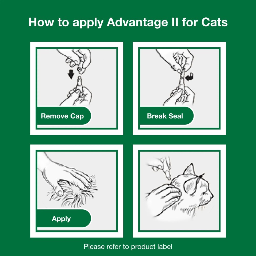 Advantage II Vet-Recommended Flea Prevention for Large Cats 9 lbs, 6-Monthly Treatments - Image 2