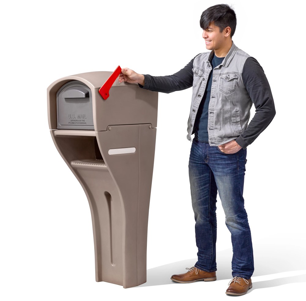 Step2 MailMaster XL Mocha All-in-one Plastic Mailbox and Post Cover Kit - Image 2